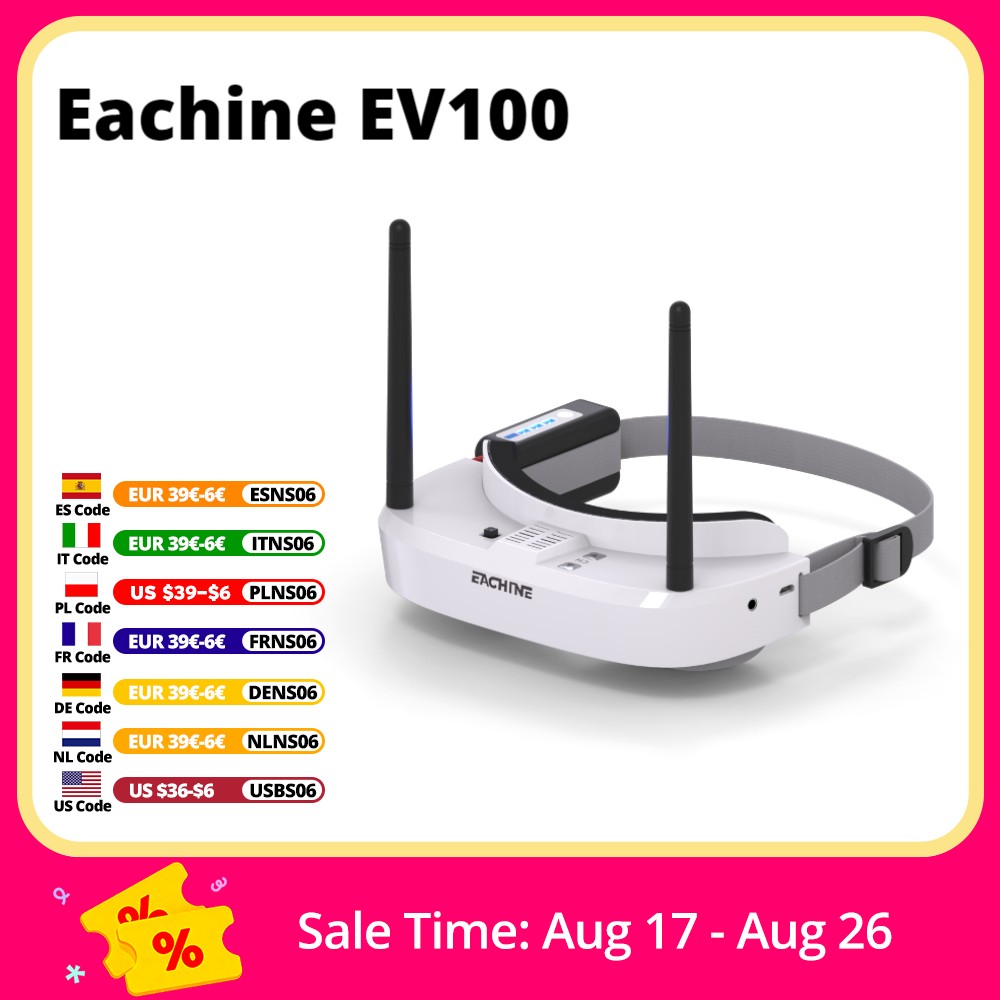 Fpv Drone Goggles - Eachine EV100 720*540 5.8 グラム 72CH