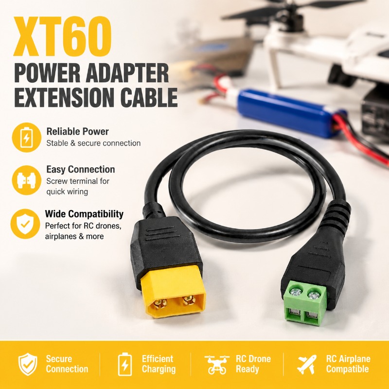 Fpv Drone Charger - XT60コネクタ オス-メス 2ピンネジ式端子台アダプターケーブル はんだ不要 RC FPVドローン